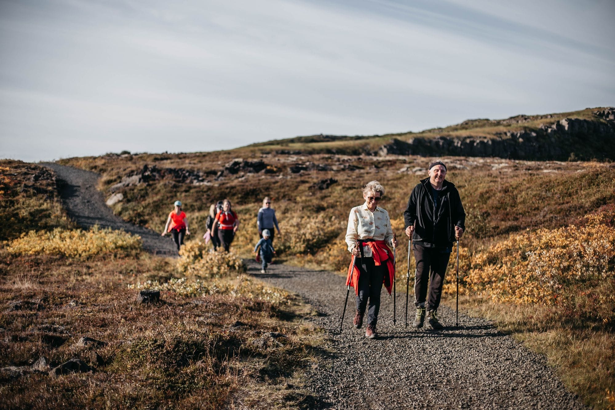 Ferðafólk í Búrfellsgjá