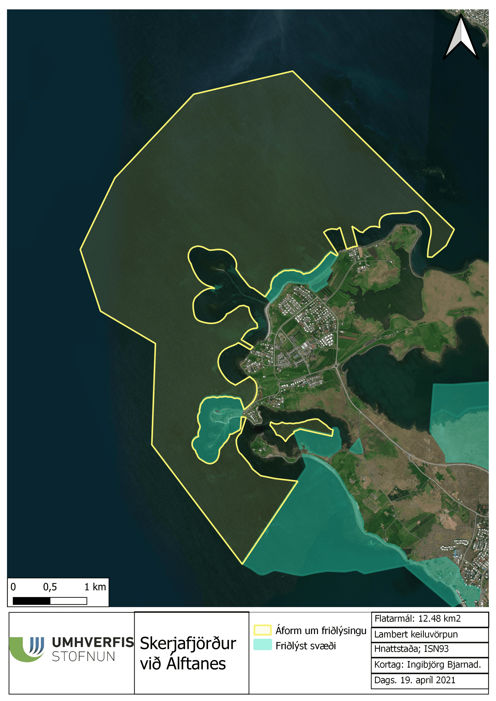 Skerjafjörður Álftanes kort